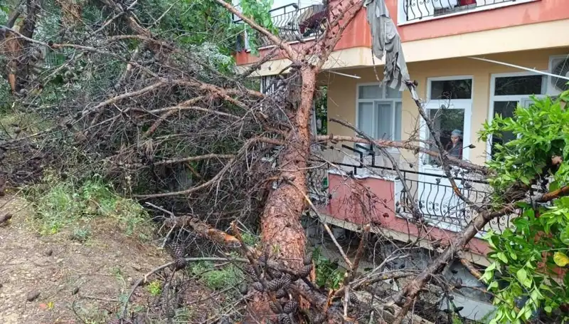 Dolu Yağmur, Binayı Devirip Gitti: O Anlar Kamerada!